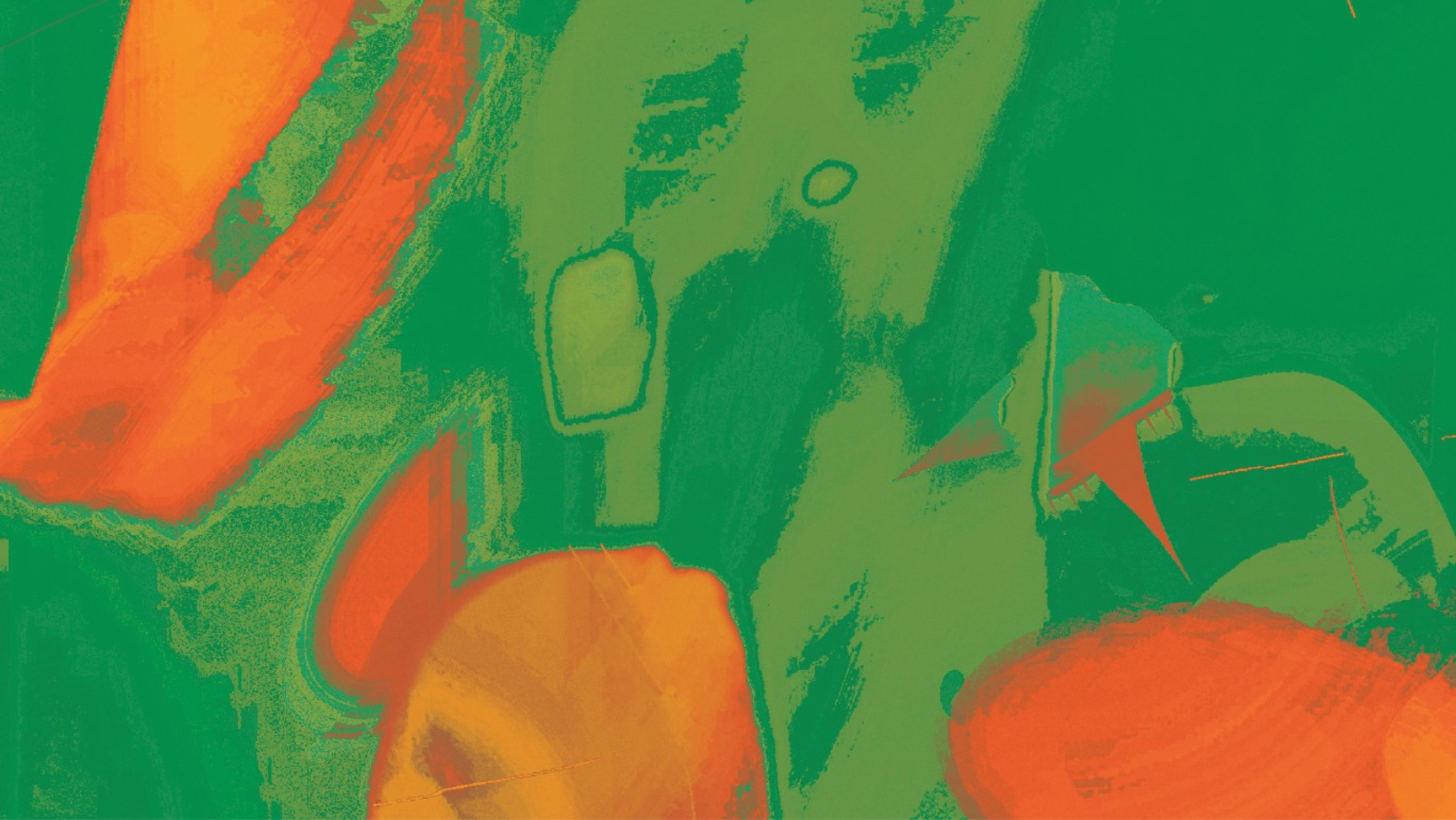 abstract swirls of green and orange